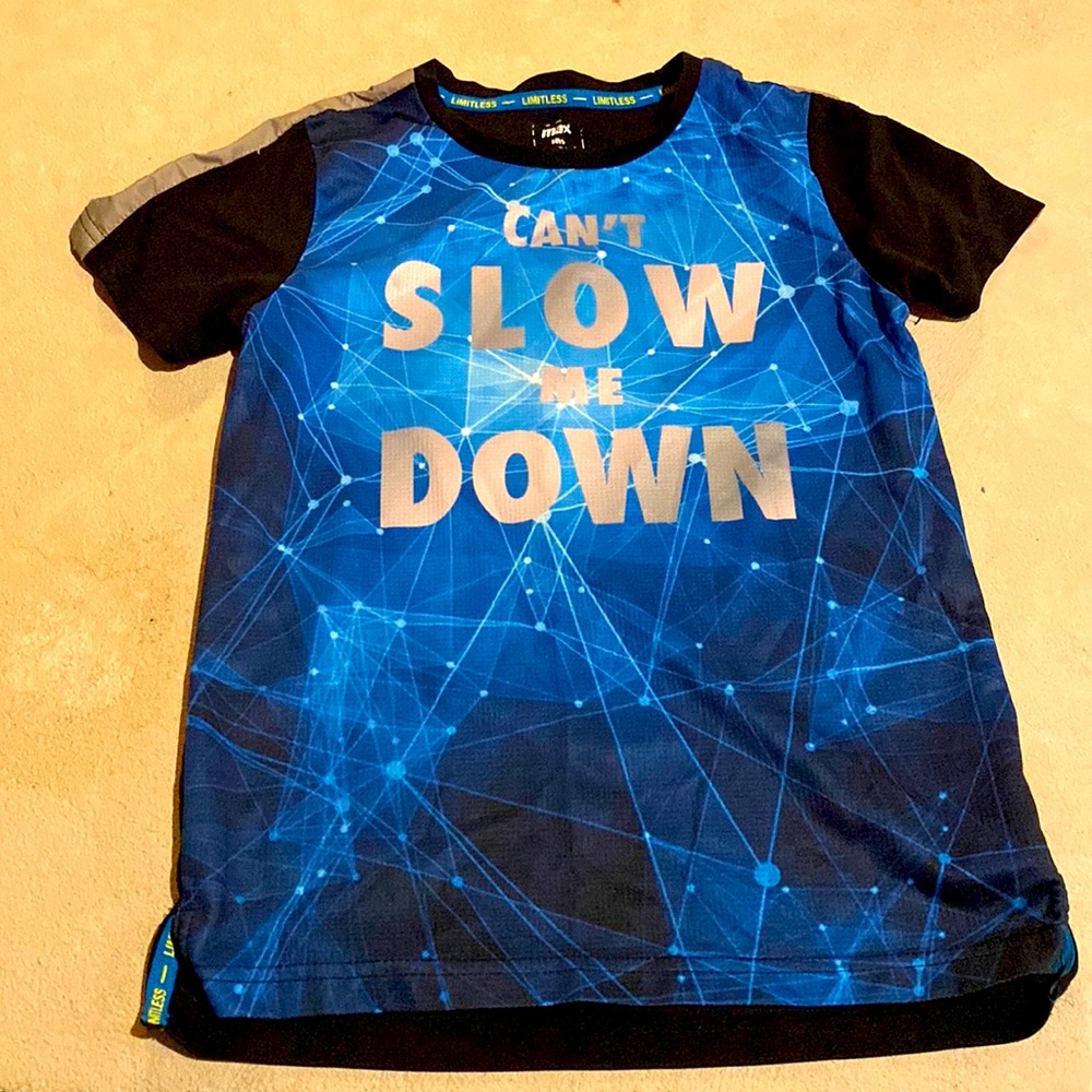 MAX boys activewear blue and black shirt-sleeves shirt